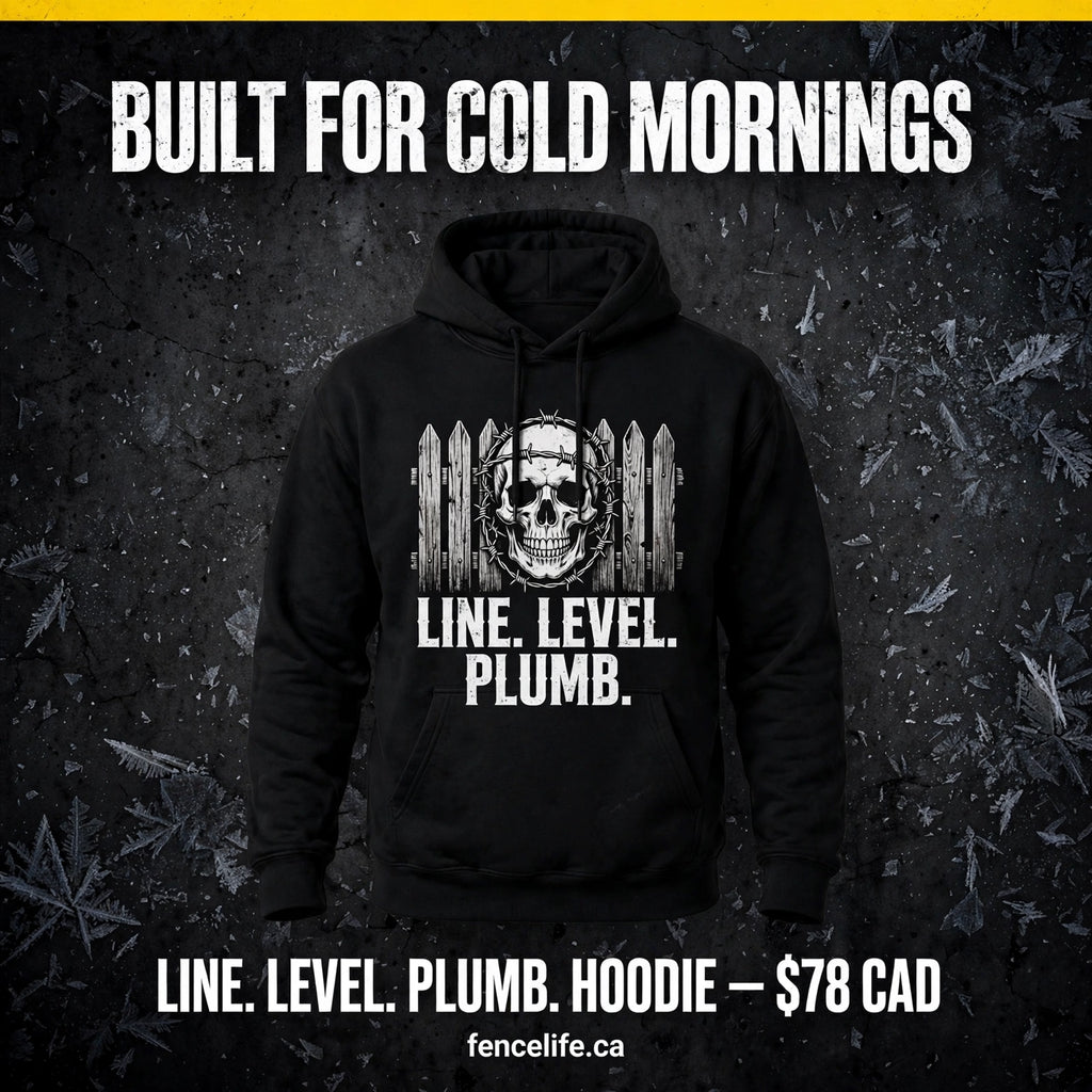 LINE. LEVEL. PLUMB. hoodie - Built for cold mornings ad