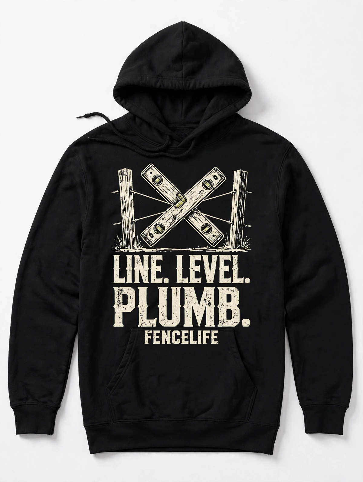 FENCELIFE Hoodie - Line. Level. Plumb. - black