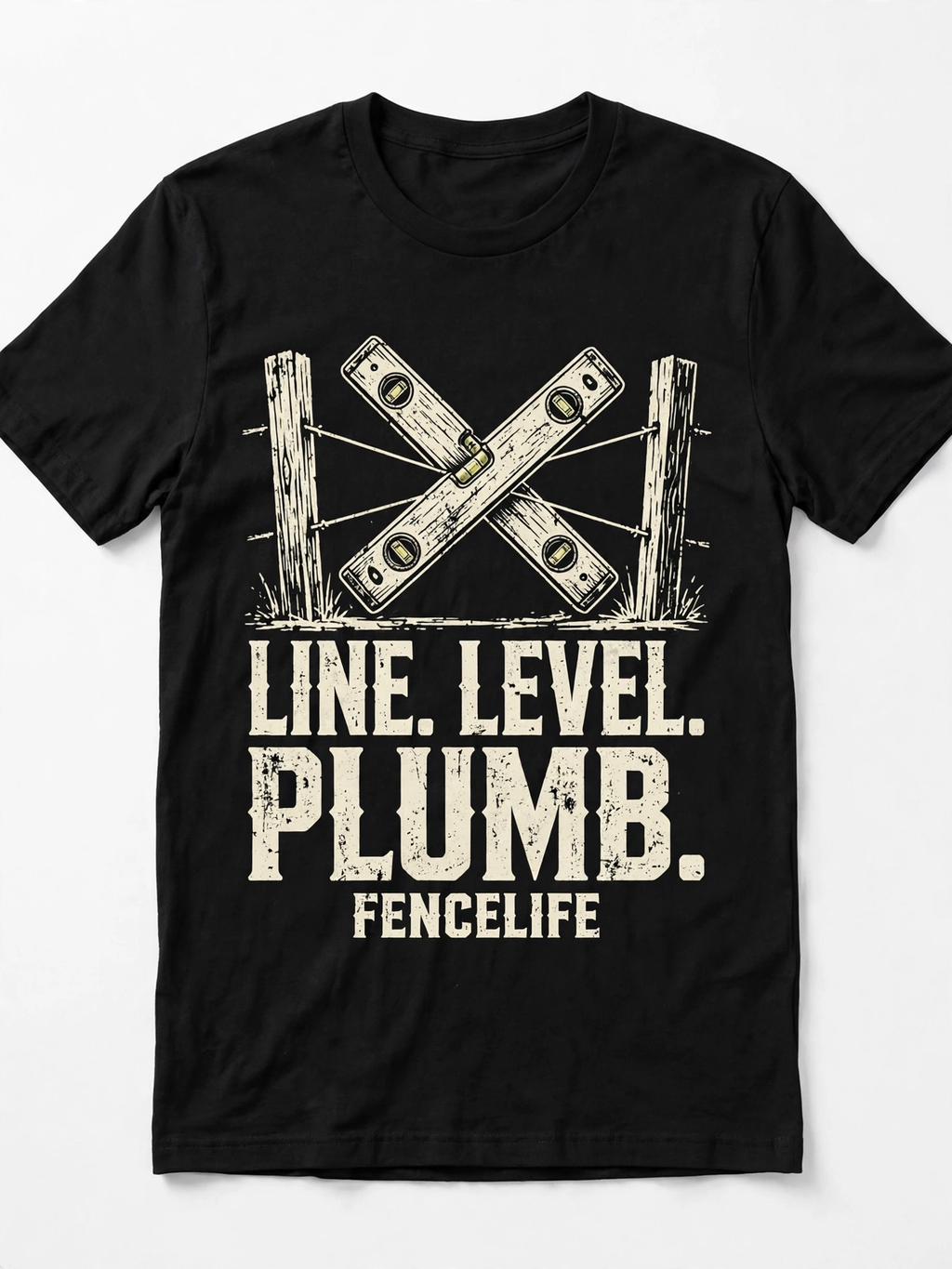 FENCELIFE Tee - Line. Level. Plumb. - black